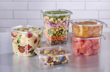 Clear SureStrip® Tamper-Resistant Lid for Square Tubs | Sabert